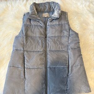 Loft Light Blue Velour Puffer Vest